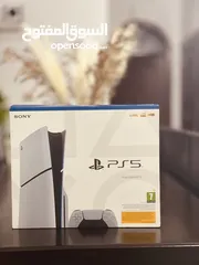  6 Ps5 slim 1Tera    بلايستيشن5 سليم مع سماعات