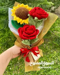  6 باقات ورد مصنوعة يدويا