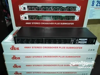  2 DBX 224XL electronic crossover, 4way crossover, high, middle and low frequency subwoofer
