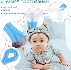 1 فرشه أسنان أطفال سيلكون شكل U   فرشة اسنان إستخدام السيليكون ، مادة PP ذات نوعية جيدة وحرفية