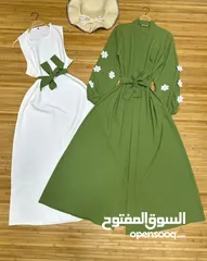  4 فستان مع بشت كلوش مع حزام .