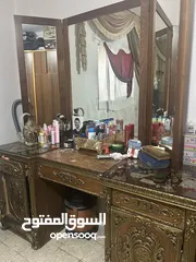  2 سرير خشب للبيع +خزانة طابقين تقيلة+ تسريحة مصرية دمياطية ثقيل