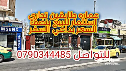  1 محل تجاري للأيجار او للاستثمار بجبل الحسين يصلح لجميع المجالات بدون خلو