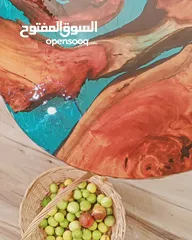  3 طاولة من خشب السدر المعمر مع الريزن