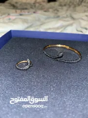  4 خاتم وسواره سوارفسكي شكل الافعى