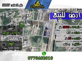  1 رقم الأعلان (5007) قطع ارض للبيع في منطقة الظهير