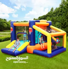  7 نطاطة وسحسيلة هوائية مع ماتور مقاس 4.40 متر في 2.85 متر في ارتفاع 1.75 متر