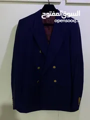  2 GUCCI Size 50 Uniform Navy Blue Double Breasted Blazer Gold Buttons Men’s Wool