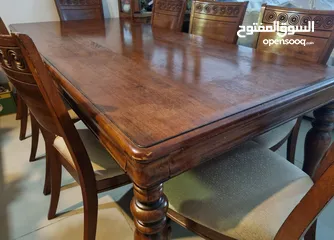  6 Solid wooden dining table, 8 Seater