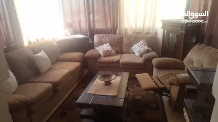  3 طقم كنب الدب أمريكي اصلي ماركه اشلي  مع مفرده ركولينر