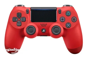  2 bright red PlayStation controller