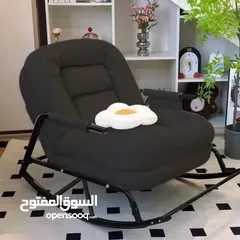  2 كنبة هزاز طبية مع مخدة لون اسود و اصفر