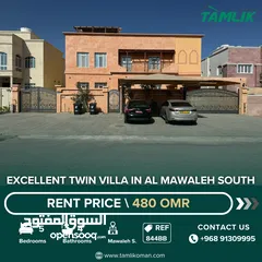  1 Excellent Twin Villa for Rent in Al Mawaleh South  REF 844BB