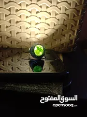  1 خاتم فضة من حجر اليشم الأصلي