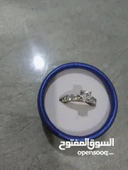  4 خاتم فضه اصلي لون ازرق