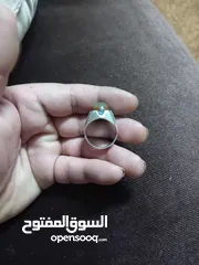  5 خاتم فضه صب 925 حجر عقيق جزع دخاني شفاف احمر