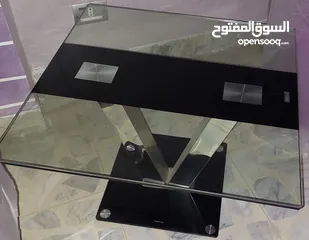  2 طاولة زجاج (وسط كبيرة مع عدد2 مساعد)