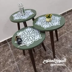 17 طاولات سرفيس 3 قطع ب 15 دينار  الاطقم pvc حراري  مقاوم للمي والرطوبه الخدوش ومكفولين  سارع بالطلب  .