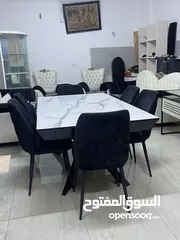  1 ,طقم طاولة سفرة مع مزنون شبه جداد