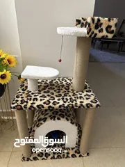  1 بيت قط خشب طابقين