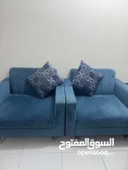  10 طقم كنب مخمل تركواز راقي استعمال خفيف نظيف