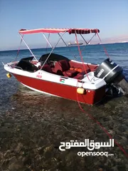  9 قارب سريع للبيع حموله 10 أشخاص برخصة محرك ياماها حصان 150