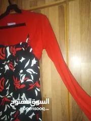  8 فستان اسود واحمر طويل مع جاكيت قصير احمر بأكمام طويلة جديد غير مستعمل ماركة H&M مقاس L بلبس 40 و42