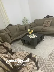  2 طقم كنب خشب زان وإسفنج ضغط عالي