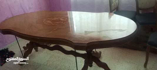  2 طاوله سفره خشب زان مع كراسي