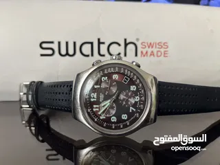  1 ساعة سواتش جلد خليك انيق مع الساعة الرجالية