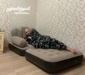  3 كرسي وسرير هوائي للاسترخاء   القياسات  2 متر طول* 1 متر عرض    كرسي نفخ متغير مع منفاخ مع لو