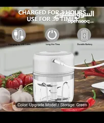  2 Portable USB-Powered Food Processor & Blender with Stainless Steel Blades - Compact Lightweight