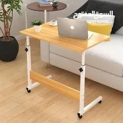  1 مكتب طلابي عملي ومتنقل بترتيب عصري باللون الخشبي والاسود