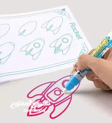  9 3 أقلام مائية قوالب للأشكال والأرقام مجموعة أختام  ألبوم رسم  بساط الرسم المائي السحري للأطفال .
