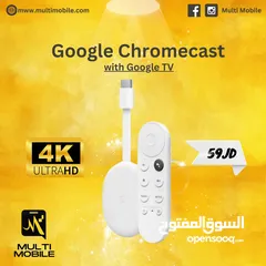  1 google Chromecast (4K and HD) (جديدة)