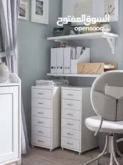  3 ادراج ايكيا حديد ابيض ikea metal drawers white