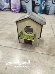  4 بيت هامستر مميز من اجود انواع الخشب يوضع داخل القفص او بالمكان المناسب