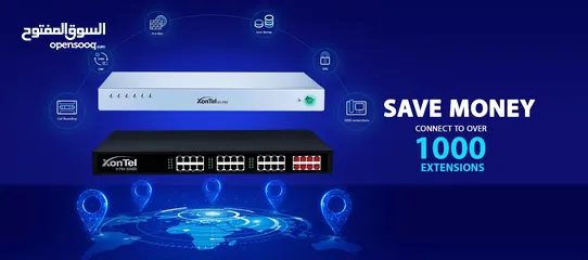  2 مقاسم، مقسم، هاتف ارضي، IP telephony, call center, hybrid system