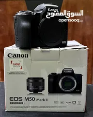  9 كاميرا كانون ( EOS M50 Mark II ) مع عدسة  mm ( 15 - 45 )