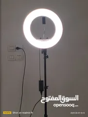  6 إضاءة LED حلقية إضاءة دائرية (رينق لايت) مع حامل جوال ، متعددة الإضاءات - حجم كبير