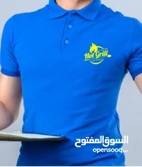  5 بلايز وطواقي موظفين تطريز وكوبي باجات دفاتر
