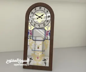  11 painted mirror bihind wall clockes