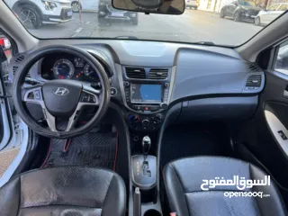  9 هونداي اكسنت 2015 محرك 1600 ديزل لون ابيض فرش جلد تشغيل بصمه حساسات خلفيه كاميرا خلفيه ترخيص وتامين