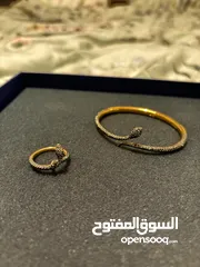  1 خاتم وسواره سوارفسكي شكل الافعى