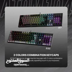  2 FANTECH ATOM104 MK886V2 GAMING MECHANICAL KEYBOARD - SUMI EDITION BLACK