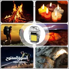  3 ولاعة مع كشاف بدون غاز كهربائية تعمل بالشحن مع كشاف اضائه ضد الماء