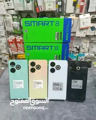  2 جديد بالكرتونة Smart 8 رام 6 و 8 جيجا 64 و 128 مكفول سنة متوفر توصيل والوان