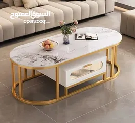  3 طاولة وسط مودرن فخمة مزودة بدرج عملي للتخزين بتصميم عصري أنيق