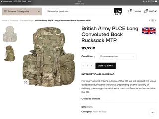 1 British military Rucksack For heavy duty110L