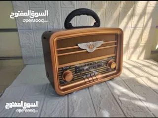  4 راديو انتيكا بطراز كلاسيكي بنظام صوتي حديث يعمل على الكهرباء الشحن بطاريات طاقه شمسيه